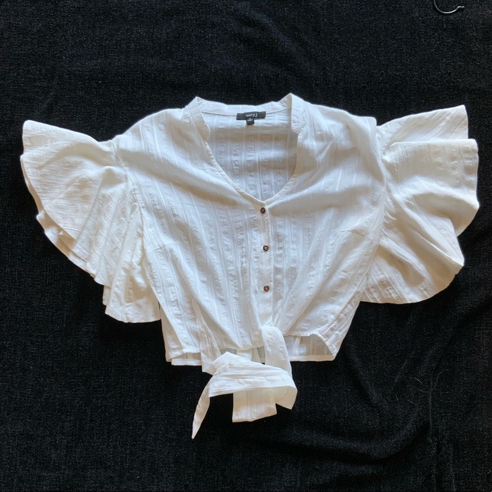 Cropped button shirt